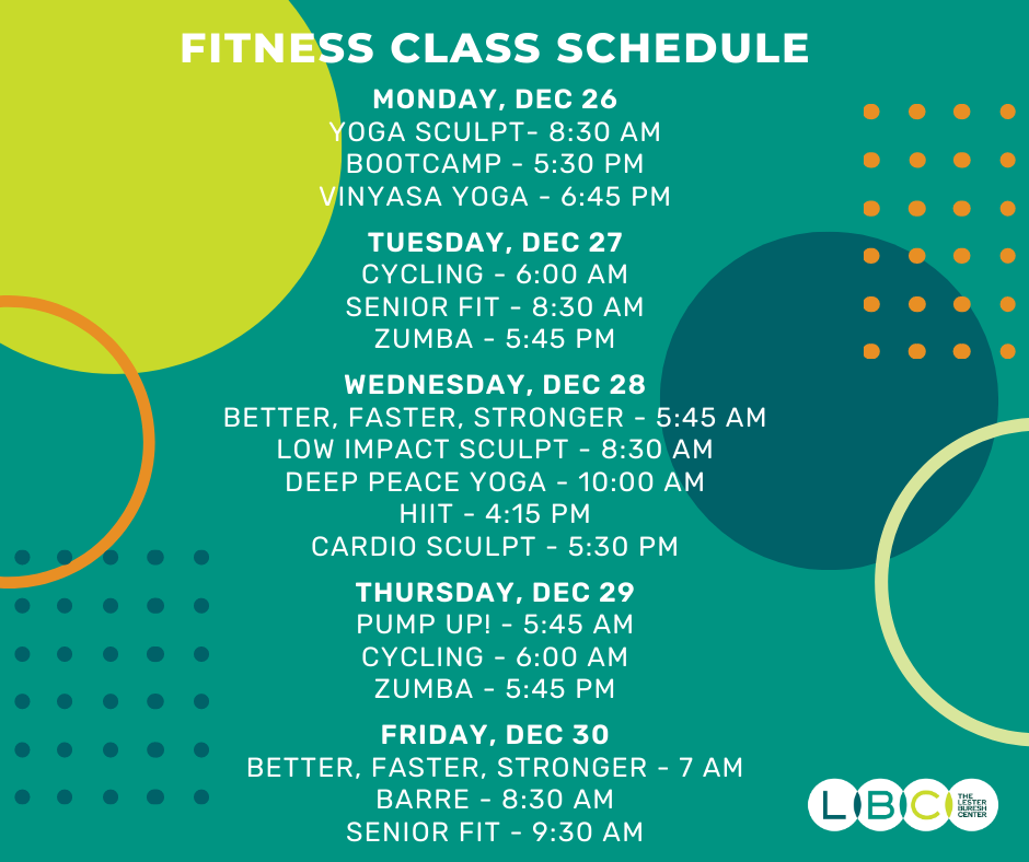 Holiday Fitness Class Schedule Lbc